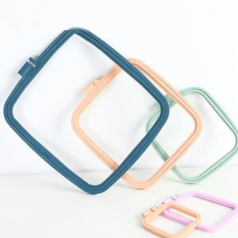 Angoily 3pcs Square Embroidery Hoop Adjustable Holder Colors Adults Quilting Making Hoops for Craft Plastic in Saudi Arabia