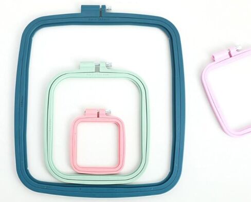 Angoily 3pcs Square Embroidery Hoop Adjustable Holder Colors Adults Quilting Making Hoops for Craft Plastic in Saudi Arabia