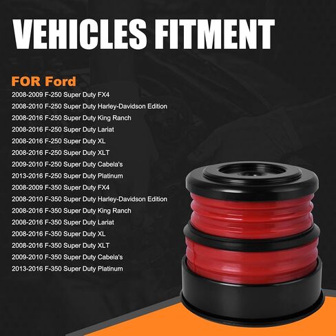 طقم جلبة تثبيت على جسم السيليكون متوافق مع 2008-2016 Ford F250 F350 Crew Cab 8 عبوات من مجموعة البطانات المثبتة على جسم الكابينة من السيليكون، مكونات متينة تتفوق على حوامل OEM وPU (أحمر) in Kuwait