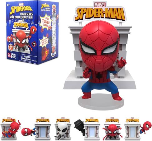 YuMe Spider-Man Tower Series Hero Box - Blind Box (1 Pack) 3" Collectible Toy Figures, Marvel Superhero Movie Inspired Set, Collectible Figurines for Adults, Boys, Girls, and Kids Ages 8+ in Saudi Arabia