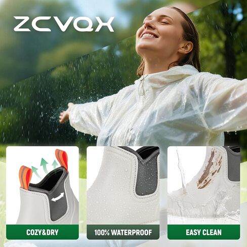 Women's Deck Boots Waterproof Ankle Rain Boots | Outdoor Fishing Garden Boots for Women, Anti-Slip Shoes, Lightweight Comfortable Work Shoes in Saudi Arabia