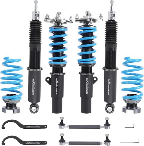 maxpeedingrods Coilover لهوندا سيفيك كوبيه وسيدان 2016-2021، مجموعة تعليق كويلوفر قابلة للتعديل بـ 24 مستوى، ممتص صدمات قابل للتعديل للارتفاع، مجموعات خفض مطورة T6 باللون الأزرق in Kuwait