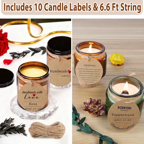 130 Pcs Candle Wicks for Candle Making Kit: 100 Cotton & 30 Wood Wicks with Complete Tool Set (Wick Holders, Wick Stickers, Candle Tabs, Tweezers, Pen), for Soy Beeswax DIY Candles in Saudi Arabia