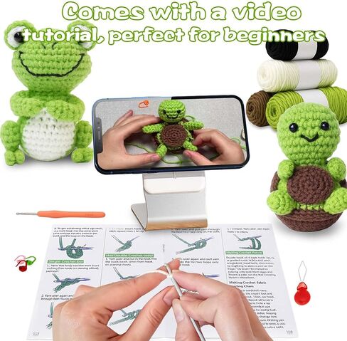 Cvochtty Crochet Kit for Beginners - Easy Crochet Penguin Owl Stuffed Animal Set with Crochet Hooks, Yarn, Knitting Kit for Kids, Craft Kits for Adults Kids with Step-by-Step Video Tutorials xing in Saudi Arabia