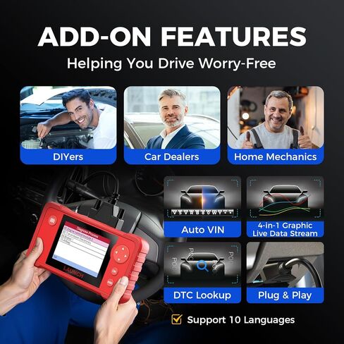 [جديد 2023] LAUNCH X431 Creader VII+ قارئ رموز السيارة، أداة مسح ضوئي كاملة EOBD Obd2 لاختبار المحرك/ناقل الحركة/ABS/ نظام الوسادة الهوائية، تحديث مجاني مدى الحياة in Saudi Arabia