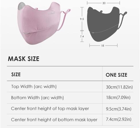 Sun Protection UPF 50+ UV Face Cover Summer Face Mask Neck Gaiter with Ear Loops SLN3M308 in Kuwait