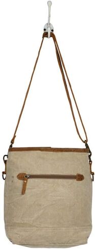 Myra Bag Tribe Strip Upcycled Canvas & Cowhide Leather Bag S-1210 in Saudi Arabia