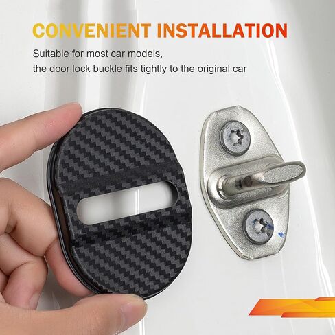 Car Door Latches Cover, Carbon Fiber Silicone Car Door Latch Covers, Automotive Door Lock Protection Decoration Accessories, Universal for Most Cars (Black) in Saudi Arabia