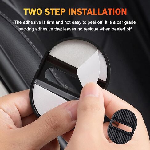 Car Door Latches Cover, Carbon Fiber Silicone Car Door Latch Covers, Automotive Door Lock Protection Decoration Accessories, Universal for Most Cars (Black) in Saudi Arabia