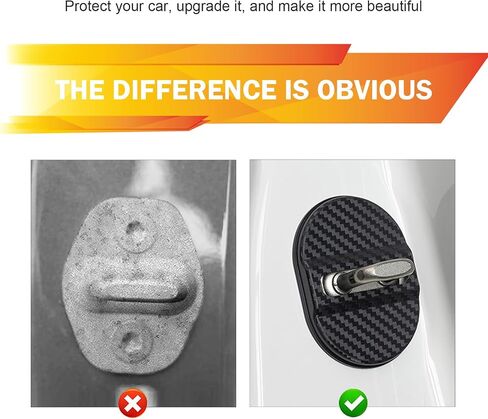 Car Door Latches Cover, Carbon Fiber Silicone Car Door Latch Covers, Automotive Door Lock Protection Decoration Accessories, Universal for Most Cars (Black) in Saudi Arabia