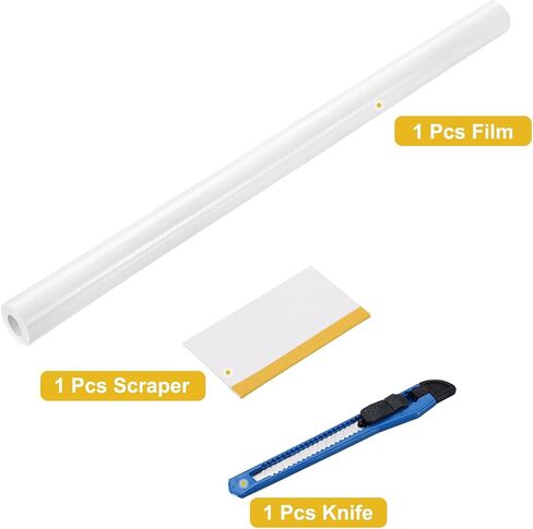 HARFINGTON 1 Set 6D Carbon Fiber Vinyl Wrap 3.94" x 16ft PVC Self-Adhesive Car Sticker Waterproof Wrap Roll for DIY Decor Automotive Exterior Interior Protection with Scraper Tool, Yellow in Saudi Arabia