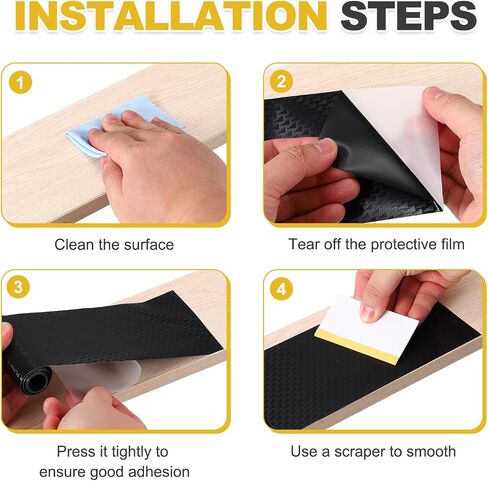 HARFINGTON 1 Set 6D Carbon Fiber Vinyl Wrap 3.94" x 16ft PVC Self-Adhesive Car Sticker Waterproof Wrap Roll for DIY Decor Automotive Exterior Interior Protection with Scraper Tool, Yellow in Saudi Arabia