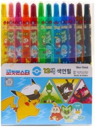 Pikachu 12 Count, Colored Pencil Set Twistable Crayons (Design May Vary) (12) in Saudi Arabia