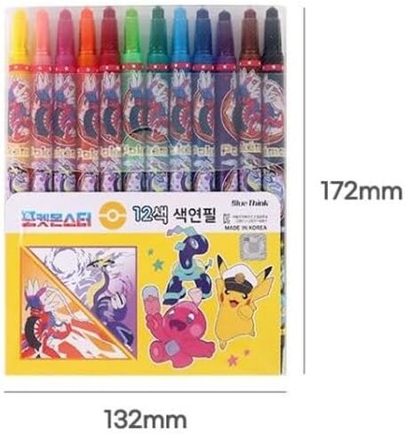 Pikachu 12 Count, Colored Pencil Set Twistable Crayons (Design May Vary) (12) in Saudi Arabia