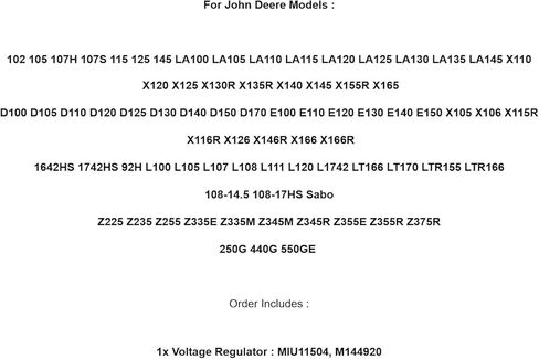 Replacement for John Deere Voltage Regulator for X155R X165 D100 D105 D110 D120 D125 D130 D140 OEM in Kuwait