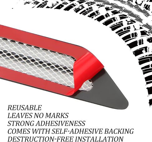 2PCS Car Hood Vent Scoop Kit, Shark Gills Vehicle Bonnet Engine Hood Vent Air Intake Trim Cover, Auto Air Flow Grille Decoration Cover, Universal Auto Exterior Decor Accessories (Black) in Saudi Arabia