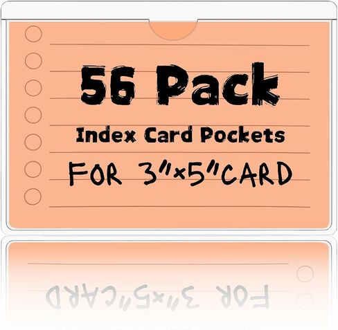 3" x 5" Index Card Holder 28 Pack Adhesive Plastic Label Holders, Clear Tote Bag Labels & Stickers for Organizing Storage Bins, Library Card Shelves in Saudi Arabia