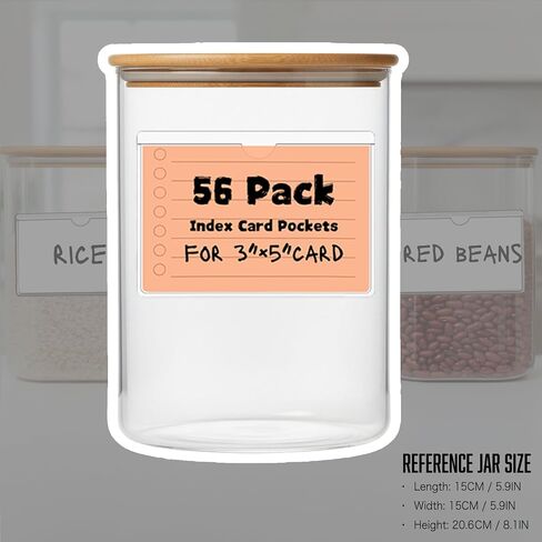 3" x 5" Index Card Holder 28 Pack Adhesive Plastic Label Holders, Clear Tote Bag Labels & Stickers for Organizing Storage Bins, Library Card Shelves in Saudi Arabia
