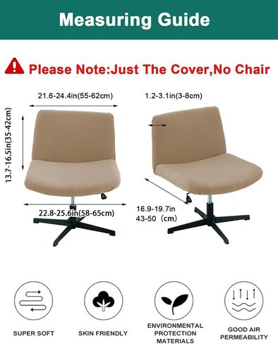 NILUOH Berber Fleece Criss Cross Chair Cover, Stretch Mid Back Wide Armless Accent Chair Slipcover, Exquisite Vanity Chair Cover for Dorm Home Desk Office Chair in Kuwait