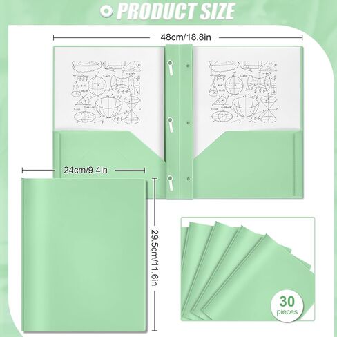 Yeaqee 60 Pieces Plastic Folders with Pockets and Prong Folders with Prongs Plastic Folders with 2 Pockets Pocket Folders for Office, School for Students, Teachers, Office Workers (Black) in Kuwait