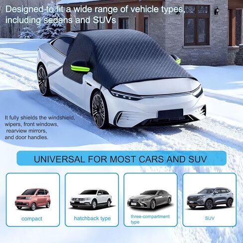 Magnetic Windshield Cover for Snow and Ice, Winter Frost Protector with Side Window & Mirror Covers,Universal Fit for Car, SUV, Truck, Van,Windproof Waterproof Frost Protection in Saudi Arabia