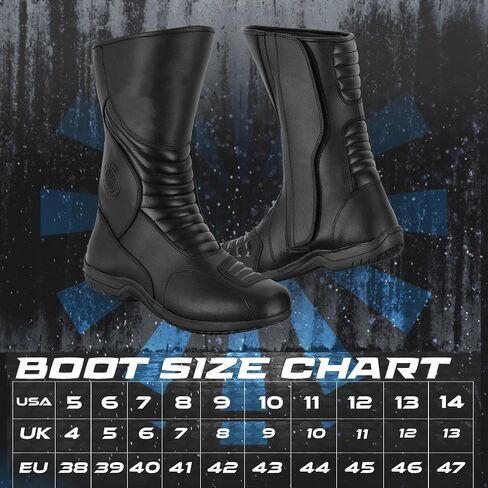 Motorcycle Boots for Men Comfortable Fit Riding Armored Boots with Zipper, Anti-Slip Sole, Reinforced Street Racing Shoes in Saudi Arabia