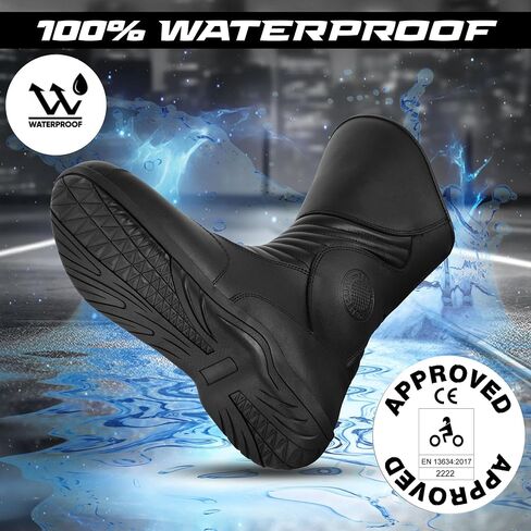 Motorcycle Boots for Men Comfortable Fit Riding Armored Boots with Zipper, Anti-Slip Sole, Reinforced Street Racing Shoes in Saudi Arabia