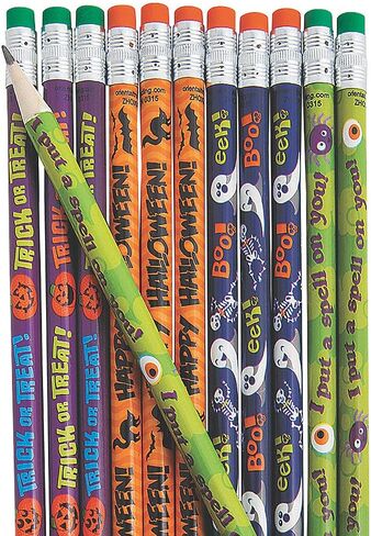 Fun Express Halloween Pencil Assortment for Halloween - Stationery - Pencils - Pencils - Printed Assortments - Halloween - 144 Pieces in Saudi Arabia