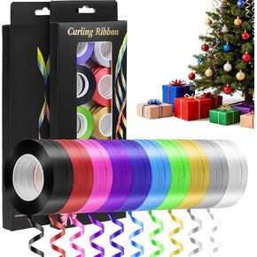 Christmas Curling Ribbon for Gift Wrapping: A 10-Color Pack of 1/5 Inch Decorative Ribbon for Christmas Tree Decor & Holiday Presents and Party Balloons in Saudi Arabia