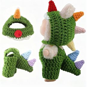 Clothes for Labubu Clothes, Hand Crocheted Premium Dinosaur Costume Outfits & Accessories for 17cm Doll (No Doll) in Saudi Arabia