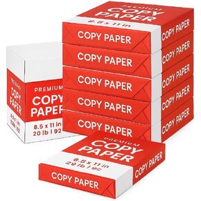 6 Reams Copy Paper (3,000 Sheets) – 8.5 x 11", 20 lb, Bright White – Recyclable Packaging, Sustainably Sourced – Multipurpose Printer & Copier Paper for Office, School, Home in Kuwait