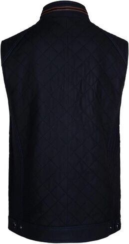 Men's Classic Club Quilted Style Motorcycle Casual Bikers Premium Lambskin Leather Stand Collar Vest For Men in Kuwait