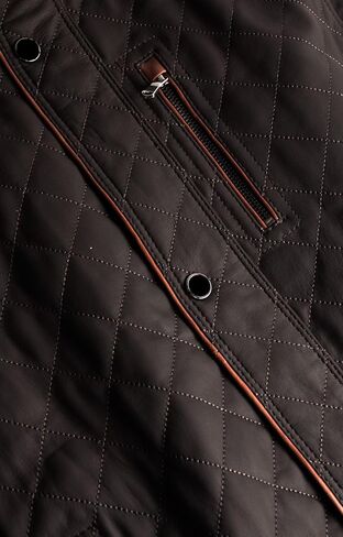 سترة كلاسيكية للرجال بتصميم مبطن للنادي للدراجات النارية كاجوال لسائقي الدراجات النارية من جلد الخراف الفاخر بياقة واقفة للرجال in Kuwait