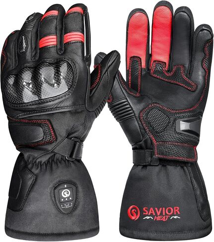 SAVIOR HEAT Heated Motorcycle Gloves for Men & Women, 7.4V 3000mAh Waterproof Heated Gloves with Rechargeable Battery Up to 10H for Winter Outdoor Riding, Cycling, Snowmobile in Saudi Arabia