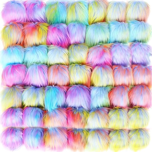 Tatuo 16 Pcs Faux Fur Pom Poms for Hat 4 Inches Large Fluffy Pom Balls for Crafts Knitting Beanies Shoes Scarves Bag Pompoms Keychain Charms Winter DIY Accessories (Colorful) in Saudi Arabia