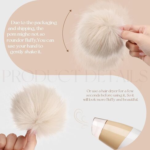 Tatuo 16 Pcs Faux Fur Pom Poms for Hat 4 Inches Large Fluffy Pom Balls for Crafts Knitting Beanies Shoes Scarves Bag Pompoms Keychain Charms Winter DIY Accessories (Colorful) in Saudi Arabia