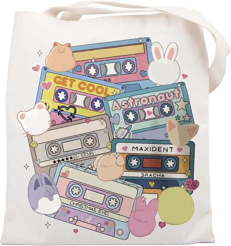 SKZ Kpop Canvas Tote Bag Stay Fandom Gifts SKZ K-POP Boy Group Gift SKZ Character Tote Bag K-POP Music Lover Merch in Saudi Arabia