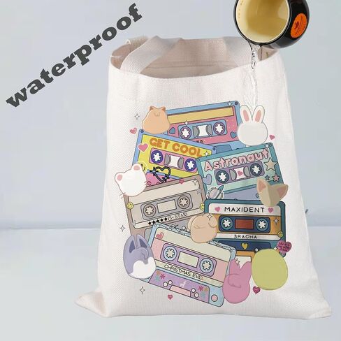 SKZ Kpop Canvas Tote Bag Stay Fandom Gifts SKZ K-POP Boy Group Gift SKZ Character Tote Bag K-POP Music Lover Merch in Saudi Arabia