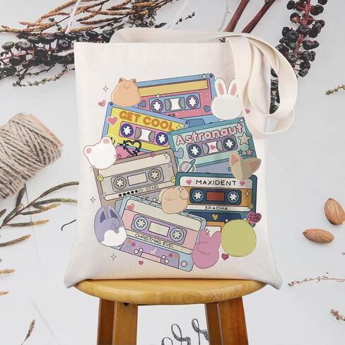 SKZ Kpop Canvas Tote Bag Stay Fandom Gifts SKZ K-POP Boy Group Gift SKZ Character Tote Bag K-POP Music Lover Merch in Saudi Arabia