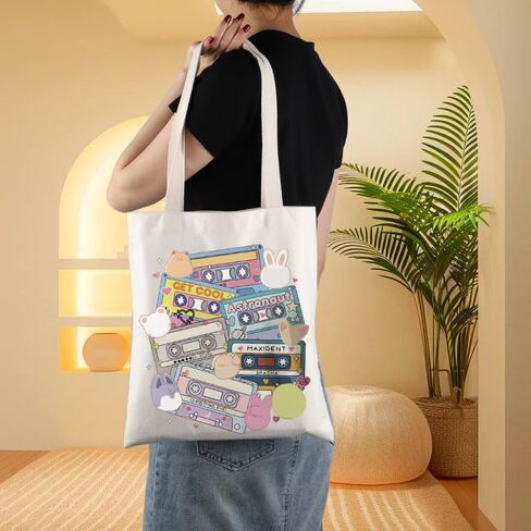 SKZ Kpop Canvas Tote Bag Stay Fandom Gifts SKZ K-POP Boy Group Gift SKZ Character Tote Bag K-POP Music Lover Merch in Saudi Arabia