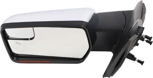 Left Driver Side Mirror Assembly Compatible with F Series 150 2009-2014 Side Door Mirror w/Heated & Turn Signal & Floor Lamp and Memory FO1321411 Chrome (14 Pins) in Saudi Arabia
