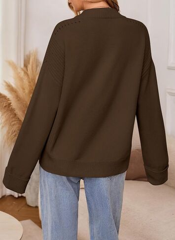 Zyyfly Womens Oversized Mock Neck Sweater Chunky Loose Long Sleeve Casual Fall Knit Pullover Sweaters in Saudi Arabia