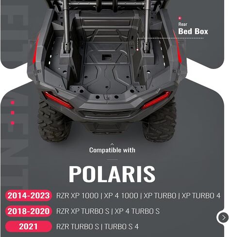 Black Rear Bed Box Left and Right Side Compatible with 2014-2023 Polaris RZR XP 1000/4 1000/Turbo 4 S Replacement for 5454271 5454270 Textured Plastic in Saudi Arabia