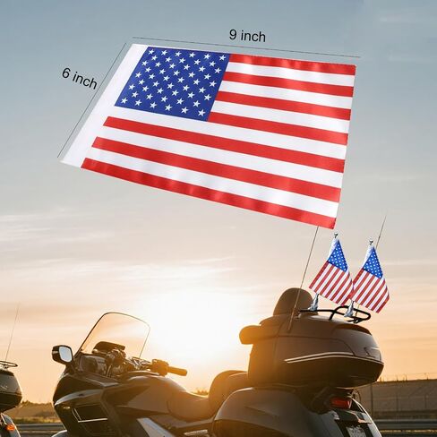 United States Motorcycle Bunting US Flag 9'' x 6'' - 6x9 US Flag Replacement Fit for harley Flag Small American Flags fit 3/8" Flagpole in Kuwait
