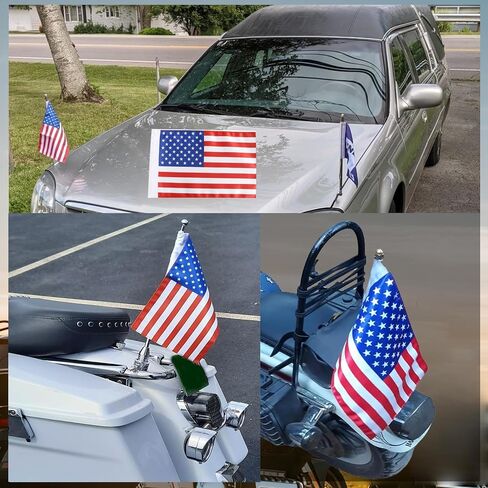 United States Motorcycle Bunting US Flag 9'' x 6'' - 6x9 US Flag Replacement Fit for harley Flag Small American Flags fit 3/8" Flagpole in Kuwait