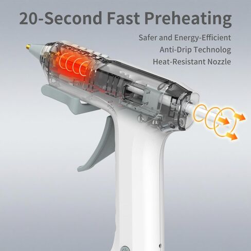 Cordless Hot Glue Gun, Fast Preheating Hot Melt Glue Guns and sticks set, Rechargeable 2.6Ah Battery, Smart Power-off Hot Glue Gun with 20pcs Glue Sticks for Crafts, DIY Arts, Home Repairs in Saudi Arabia