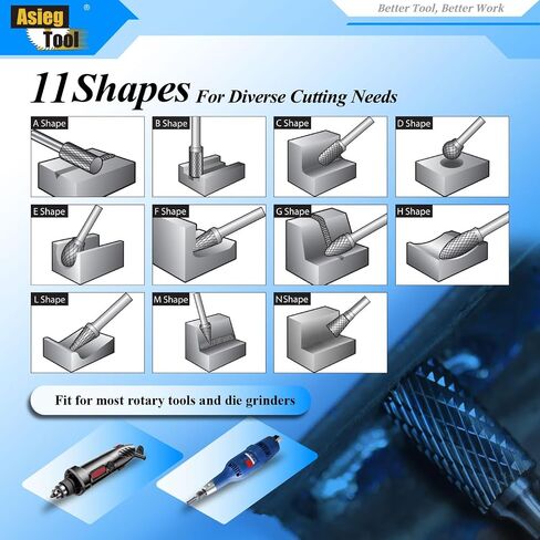 SH-5 5pcs Tungsten Carbide Burr TiN Rotary File Flame Shape Double Cut with 1/4''Shank for Die Grinder Drill Bit in Saudi Arabia