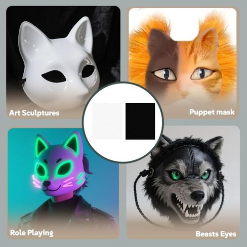 Laoha 10 عبوات 0.5 مم من Fursuit عيون شبكية من البلاستيك PVC شبكة مقاومة للماء قابلة للطباعة صناعة يدوية فارغة لقناع فروي كوسبلاي الدعائم النحت، 11.8 بوصة × 7.87 بوصة in Kuwait