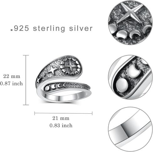 Thumb Ring for Women 925 Sterling Silver Adjustable Spoon Rings Vintage Bee Thumb Jewelry Gifts for Women Girls Wife in Saudi Arabia