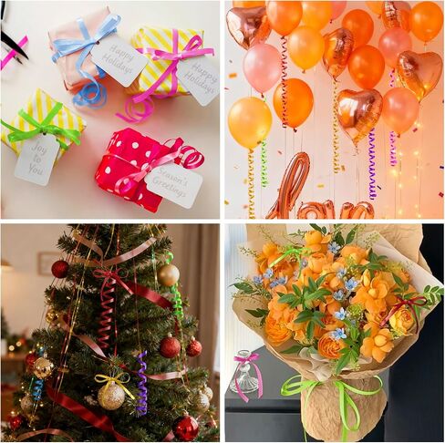 Christmas Curling Ribbon for Gift Wrapping: A 10-Color Pack of 1/5 Inch Decorative Ribbon for Christmas Tree Decor & Holiday Presents and Party Balloons in Saudi Arabia